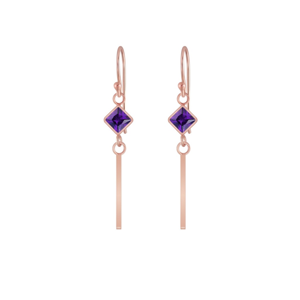 Boucles d'oreilles géométriques en argent zircon