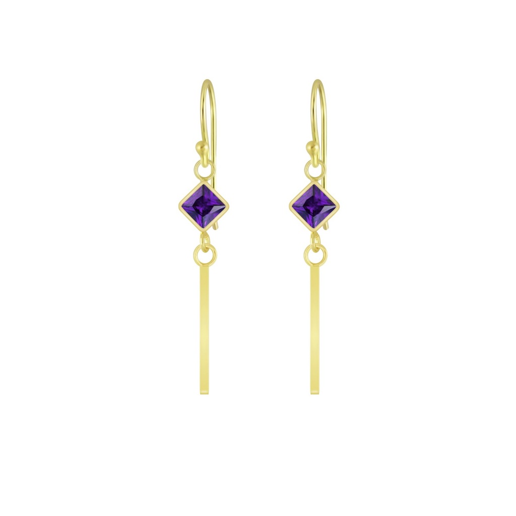 Boucles d'oreilles géométriques en argent zircon