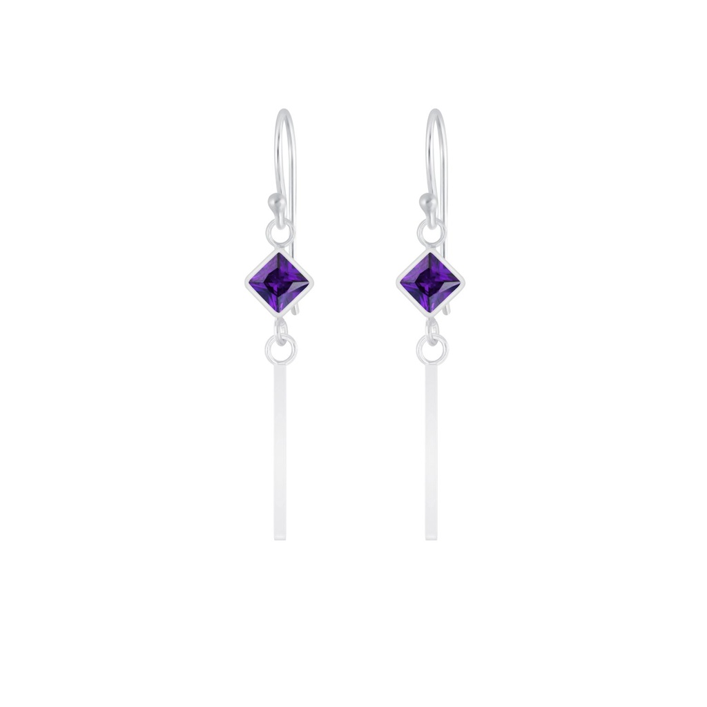 Boucles d'oreilles géométriques en argent zircon