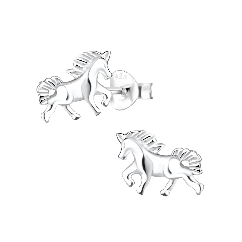 [10008854] Puces d'oreilles cheval en argent