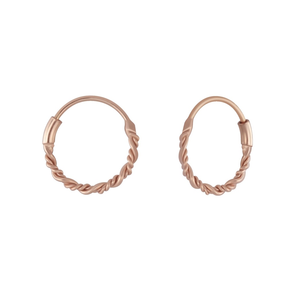 10mm Silver Twisted Hoops