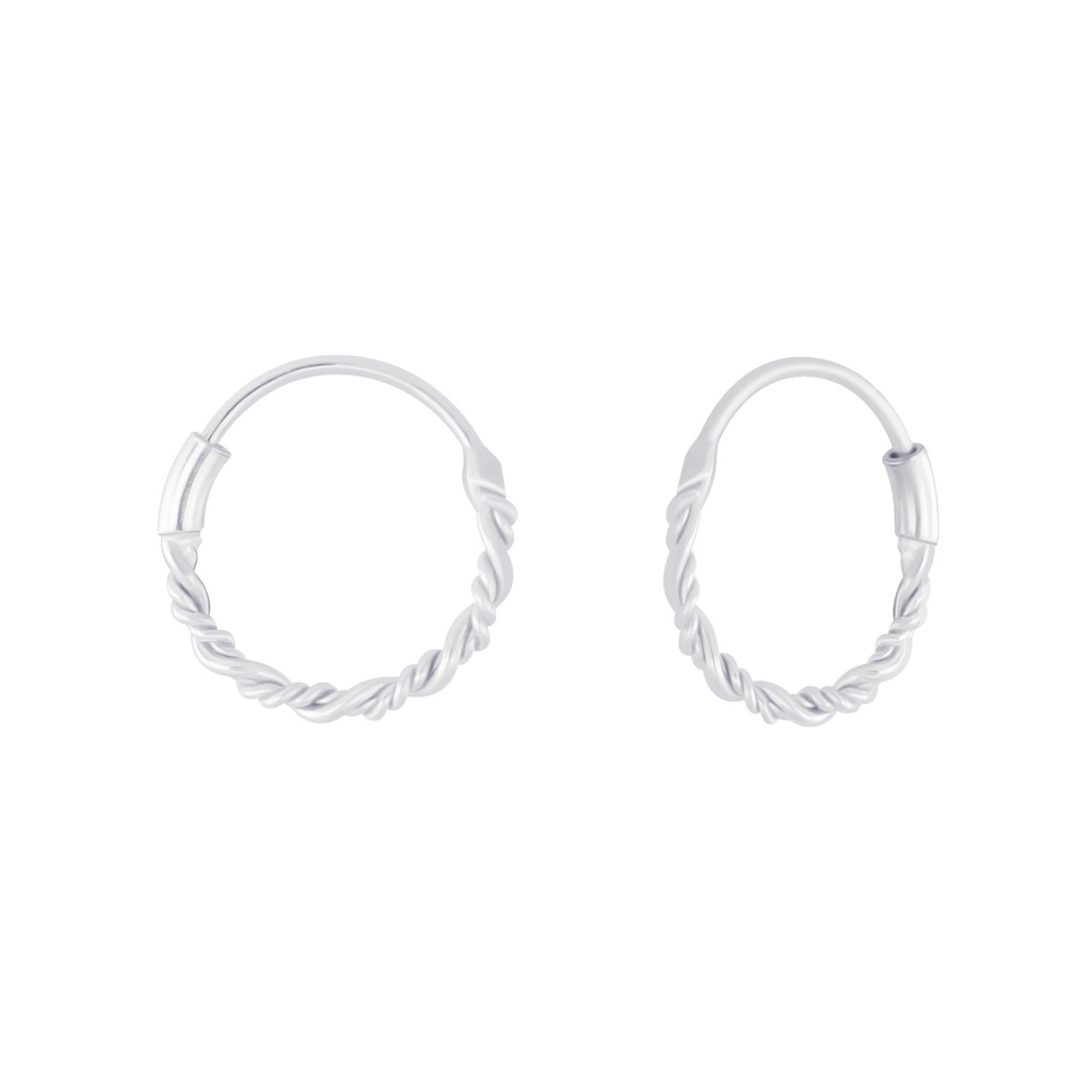 Créoles torsadées en argent 10 mm