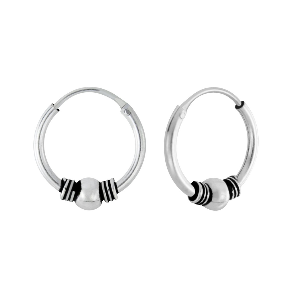 Créoles Bali en argent 12 mm