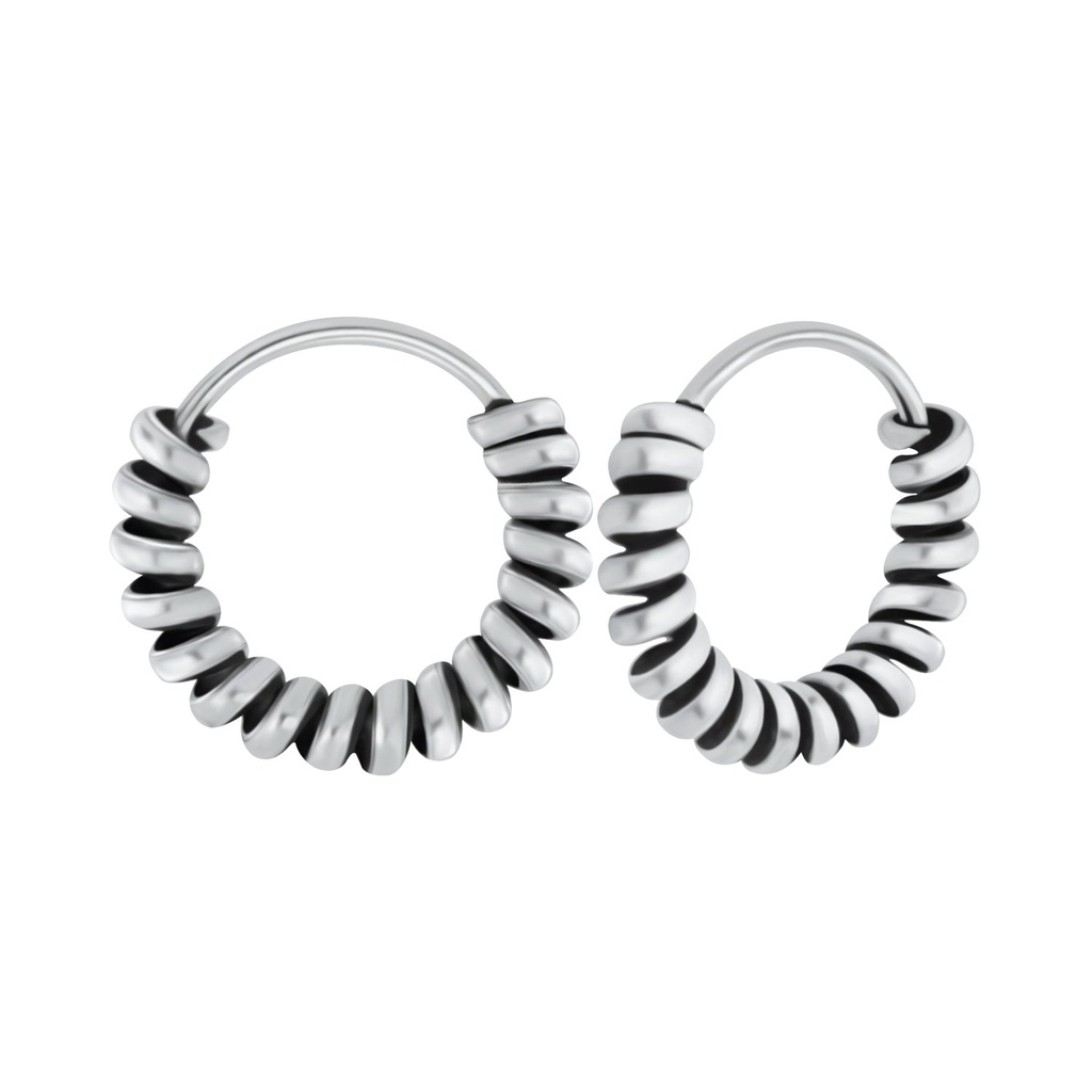 Créoles Bali en argent 12 mm
