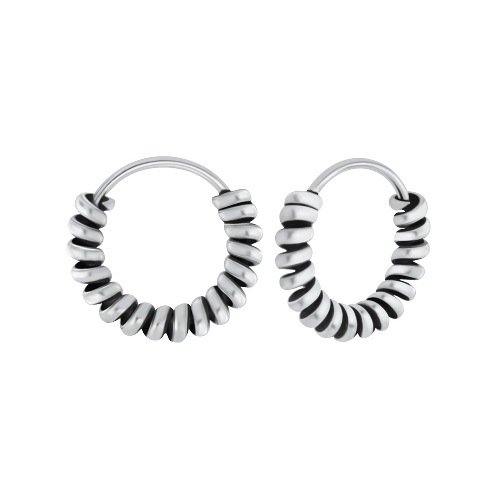 [10006855] 10mm Silver Bali Hoops