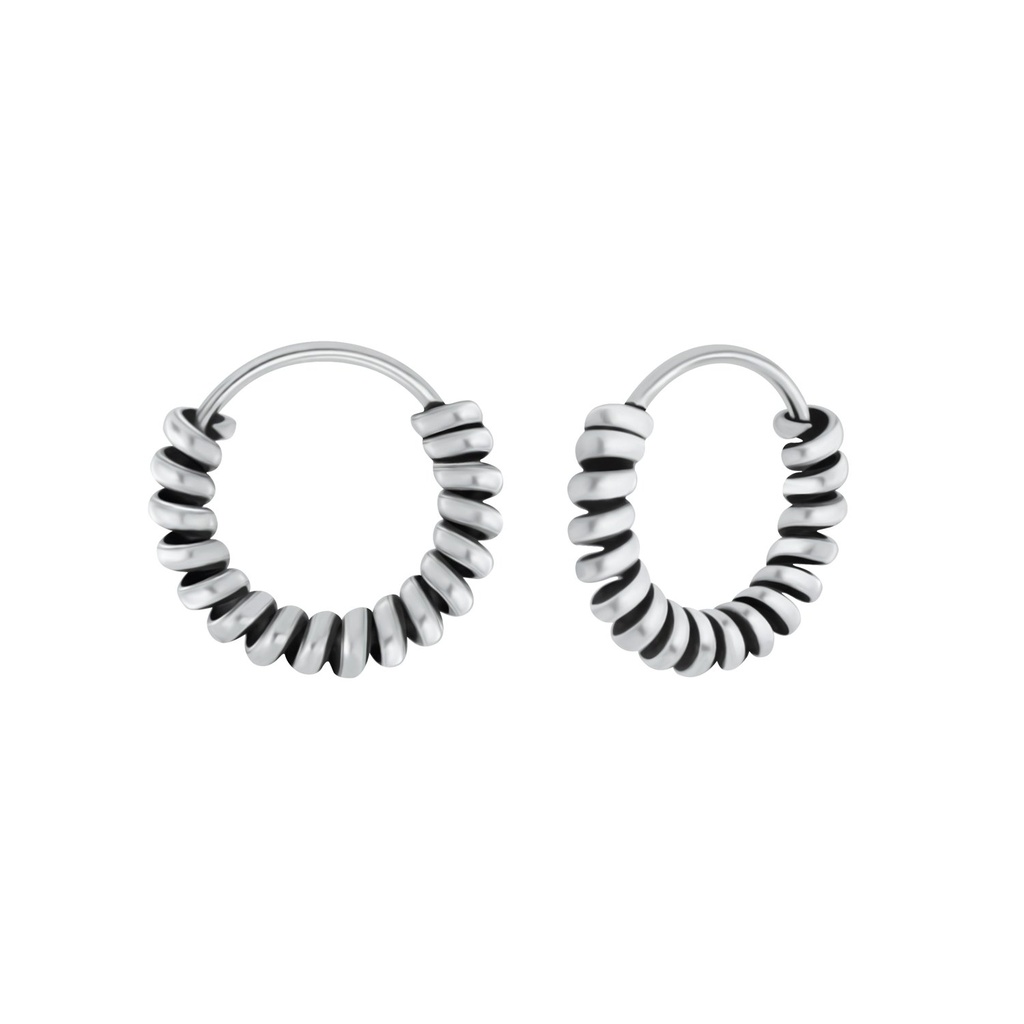 Créoles Bali en argent 8 mm