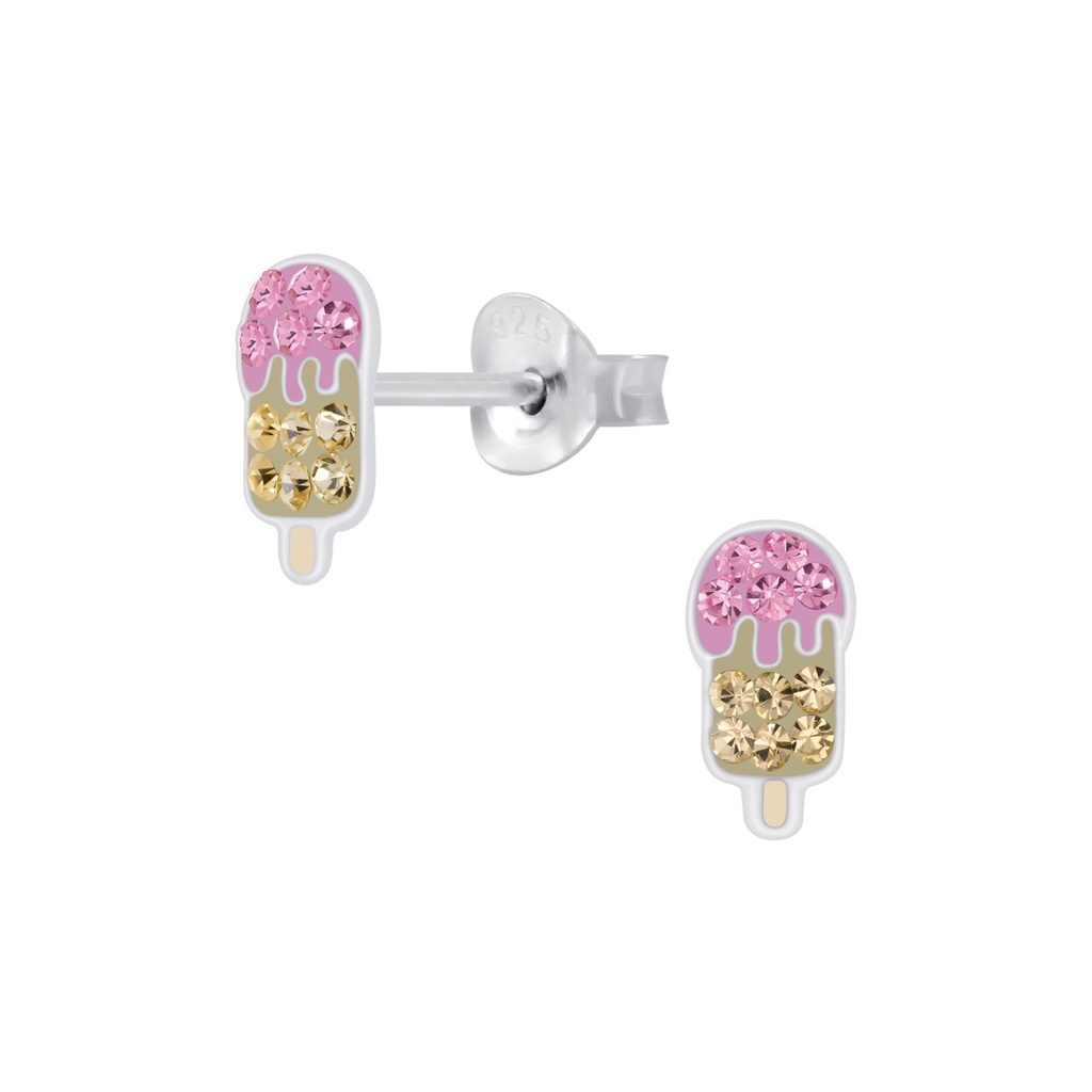 Puces d'oreilles glace en argent