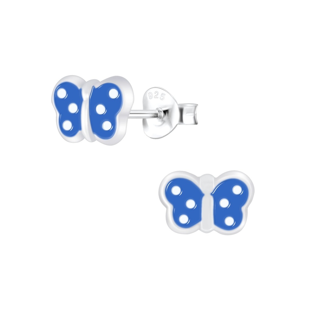 Puces d'oreilles papillon en argent