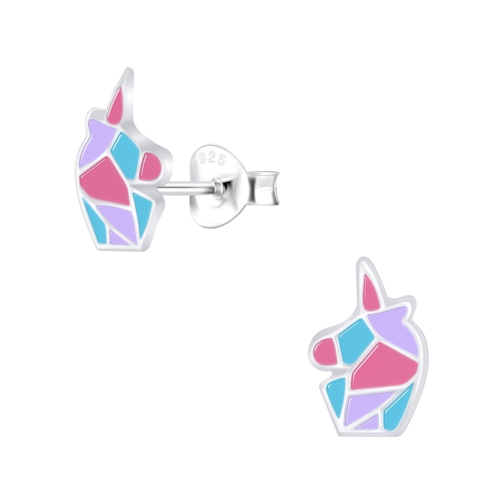 Puces d'oreilles licorne en argent