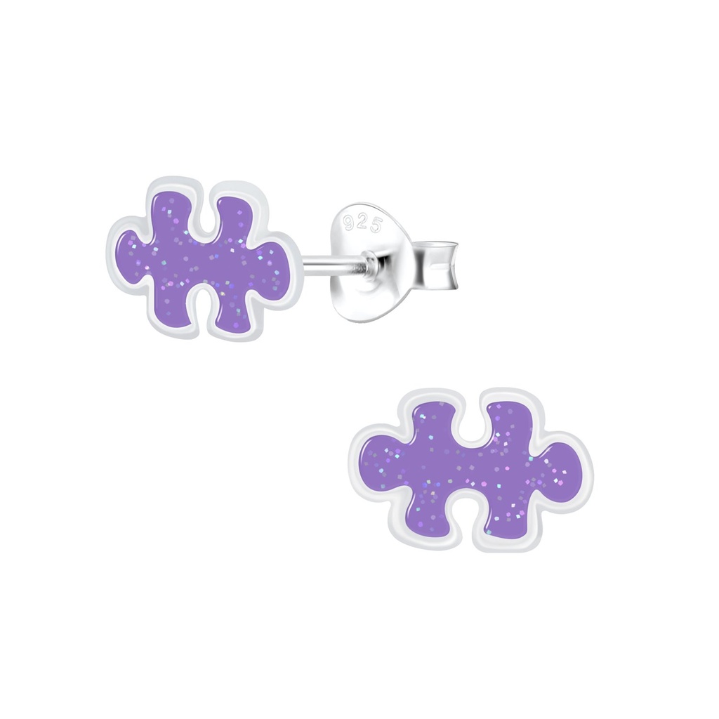 Silver Puzzle Stud Earrings