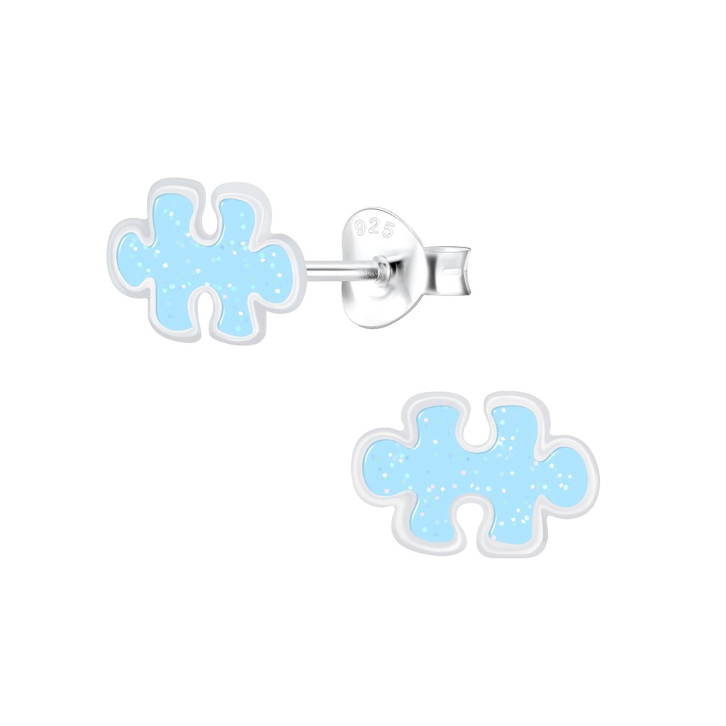 Silver Puzzle Stud Earrings