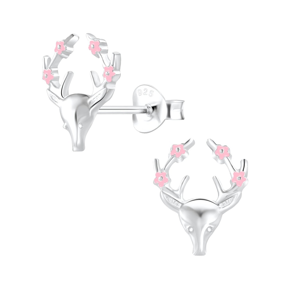 Puces d'oreilles renne en argent