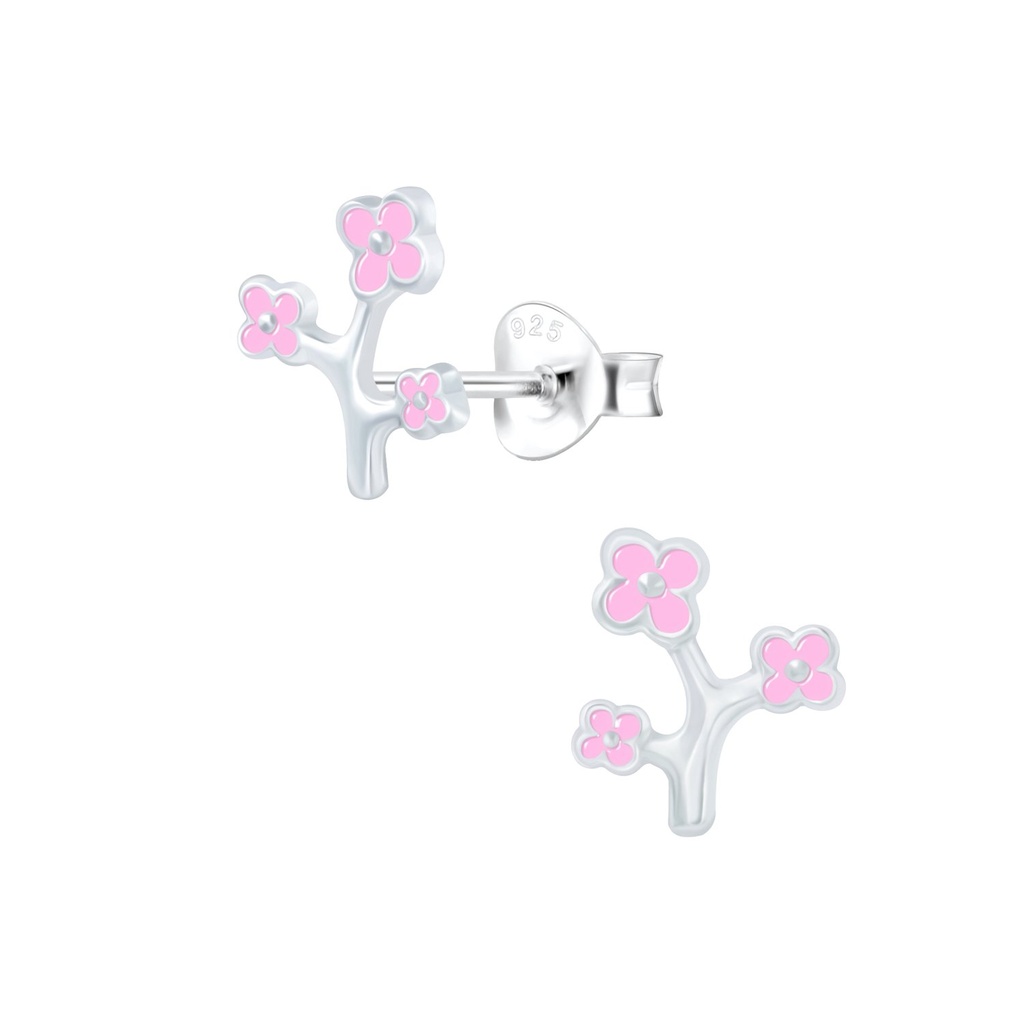 Silver Flower Stud Earrings