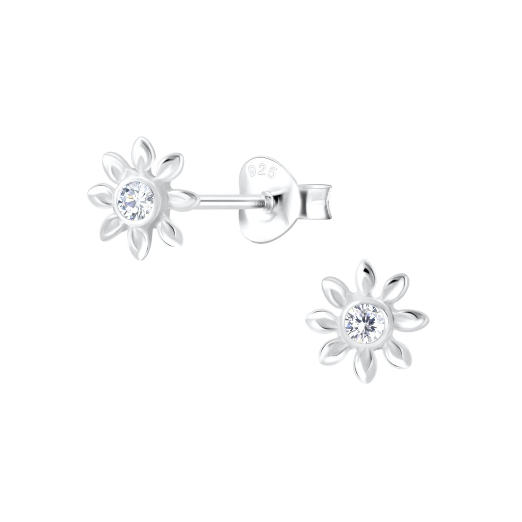 [10009501] Silver Flower Stud Earrings
