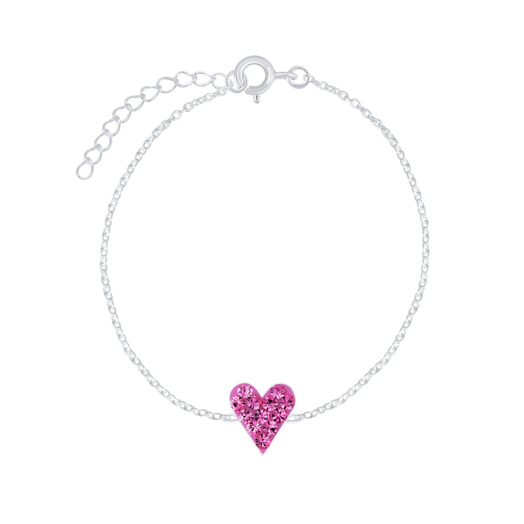 Silver Heart Crystal Bracelet