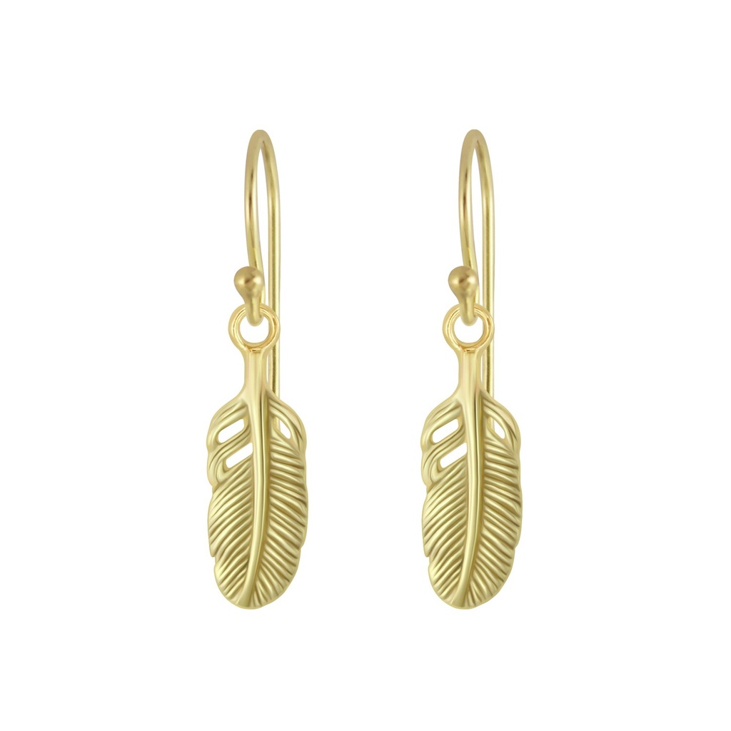 [10008893] Silver Feather Earrings