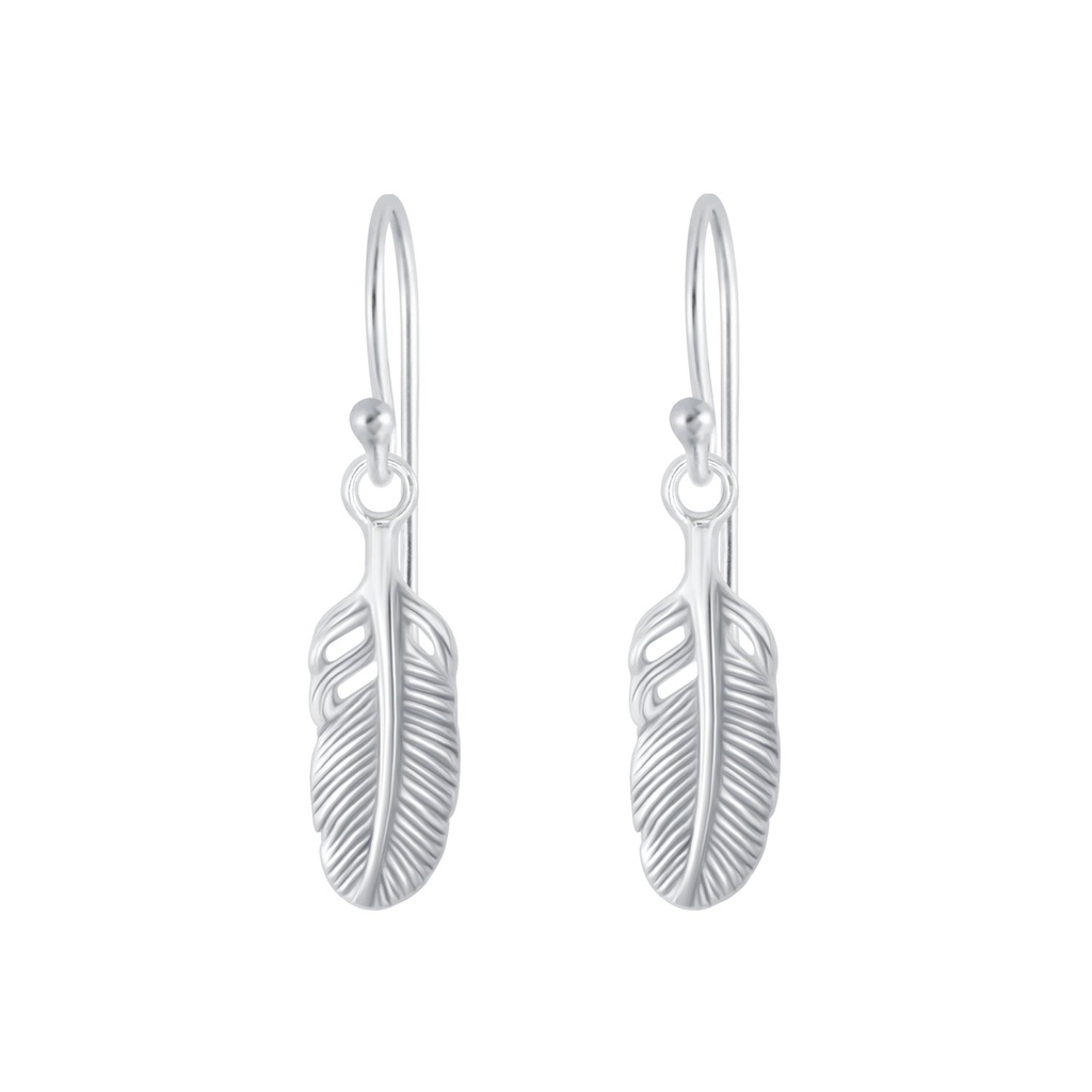 Silver Feather Earrings
