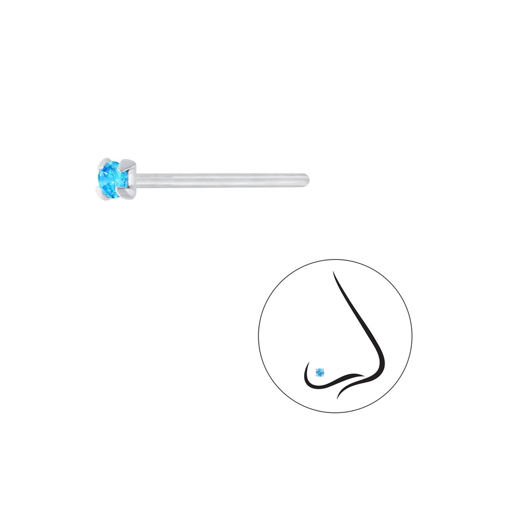 [10009876] 1.5mm Round Cubic Zirconia Silver Nose Stud