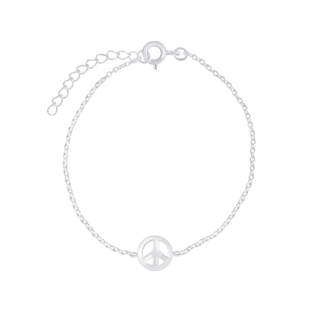 [10009791] Bracelet symbole paix en argent