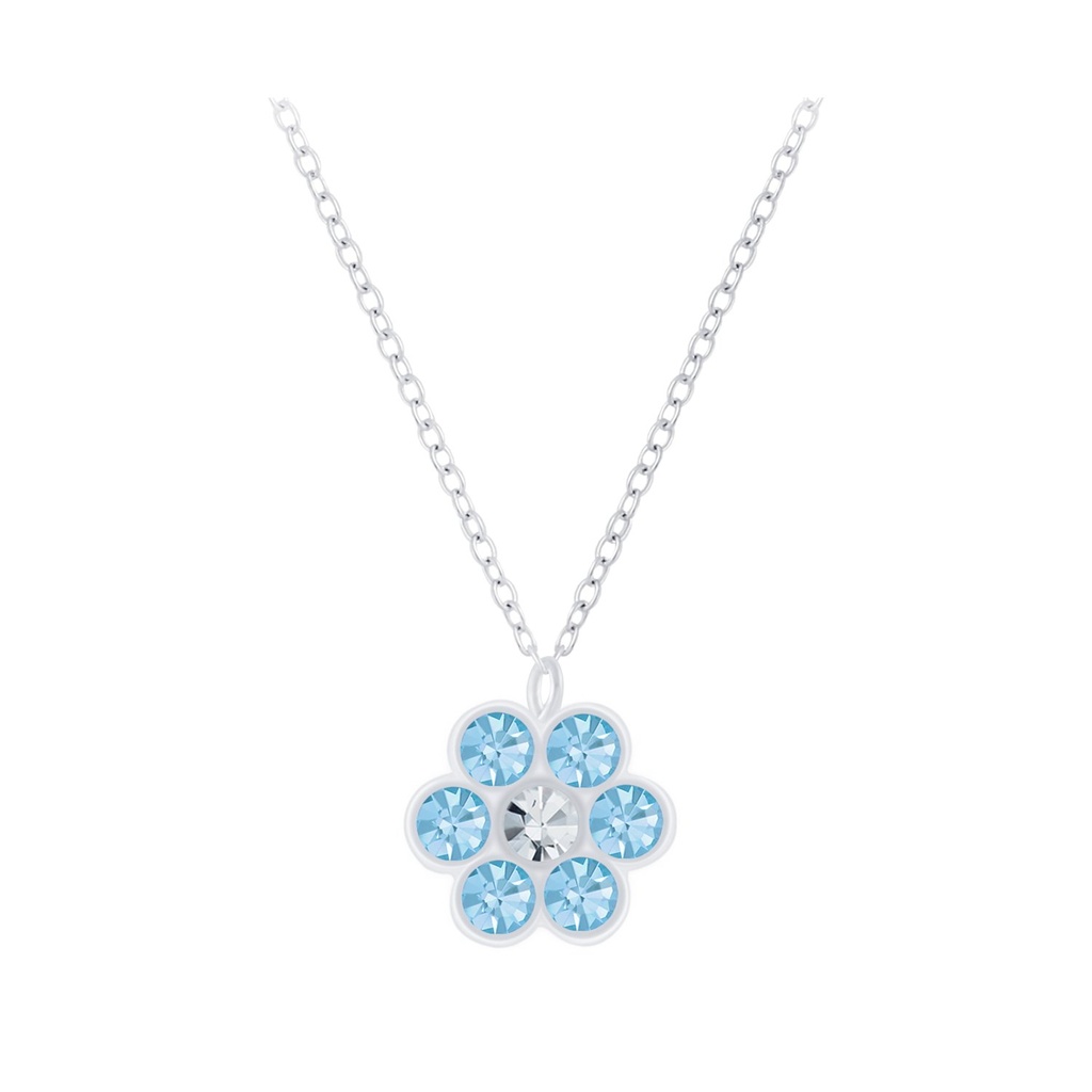 Collier en argent cristal fleur