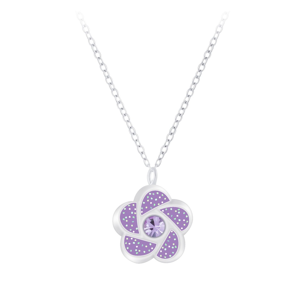 Collier fleur en argent