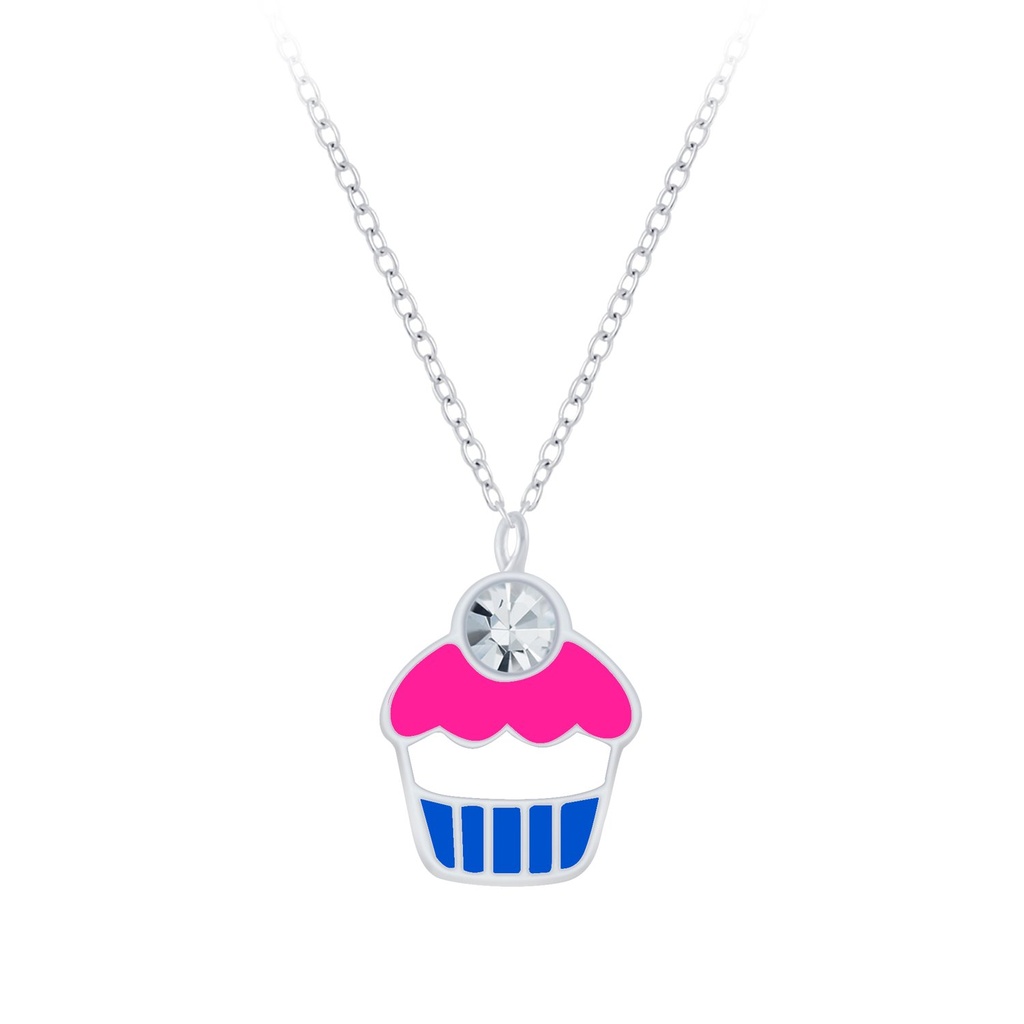 [10009840] Silver Cupcake Necklace
