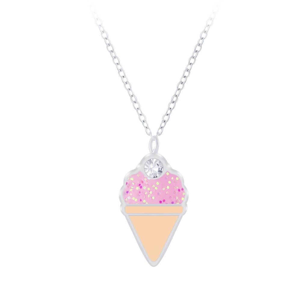 [10009828] Silver Ice Cream Necklace