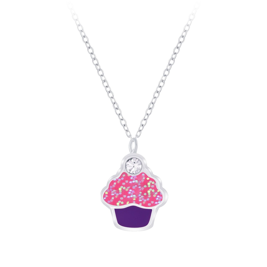 Collier cupcake en argent