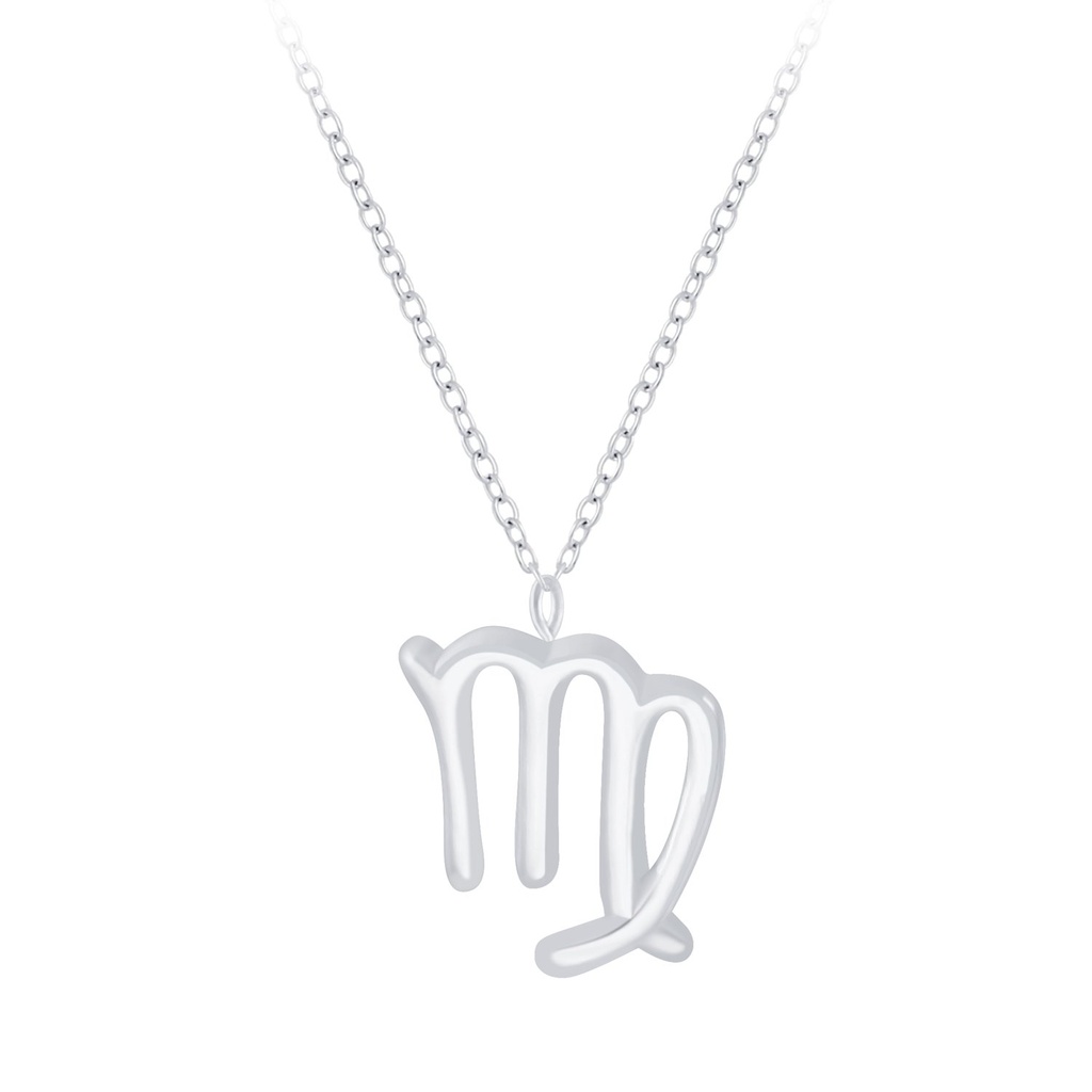 Silver Virgo Zodiac Sign Necklace