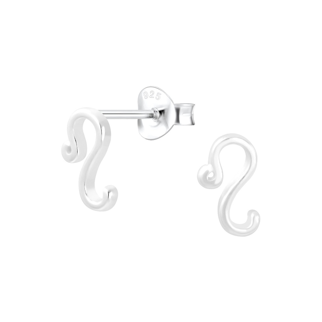 Puces d'oreilles signe du zodiaque Lion en argent