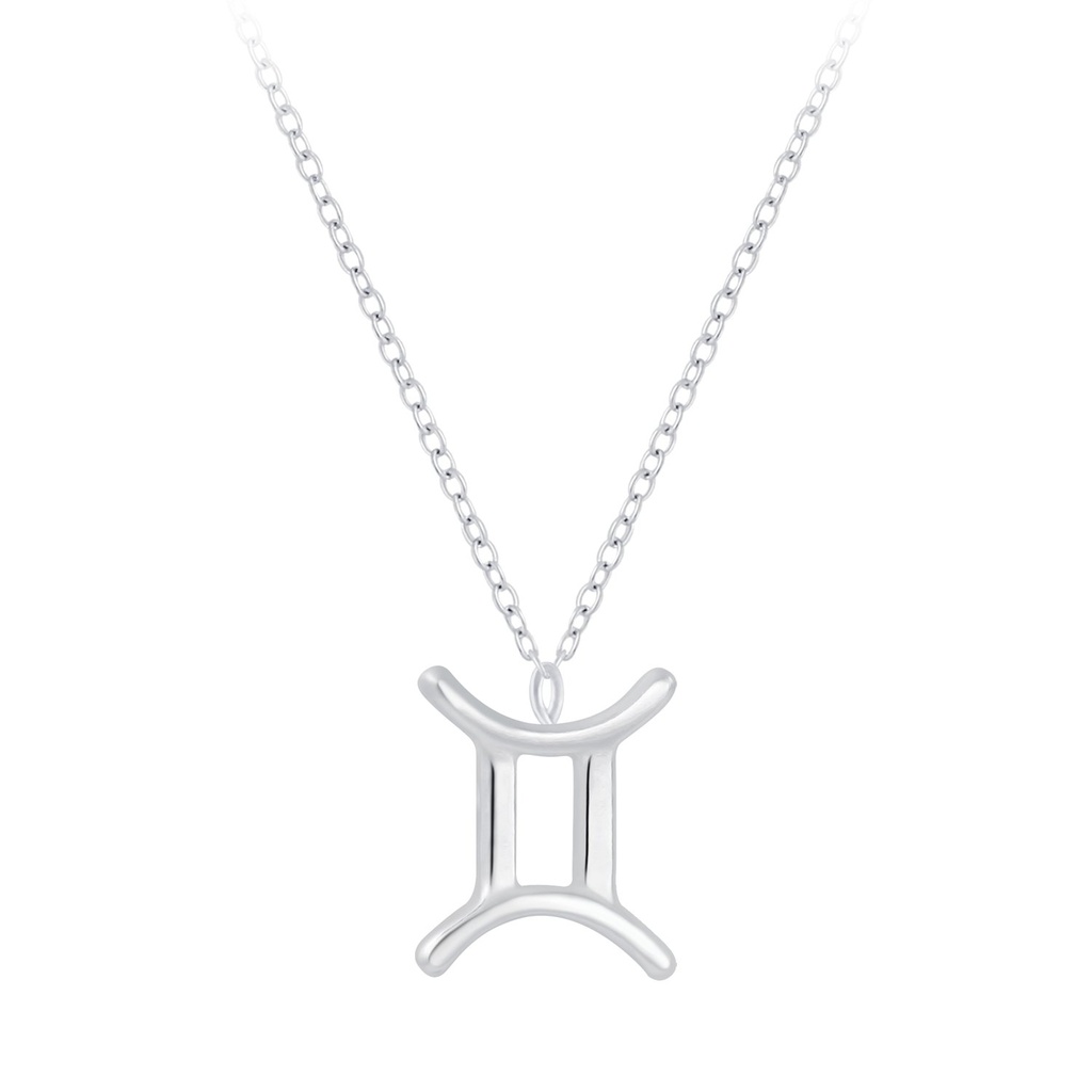 Collier signe du zodiaque Gémeaux en argent