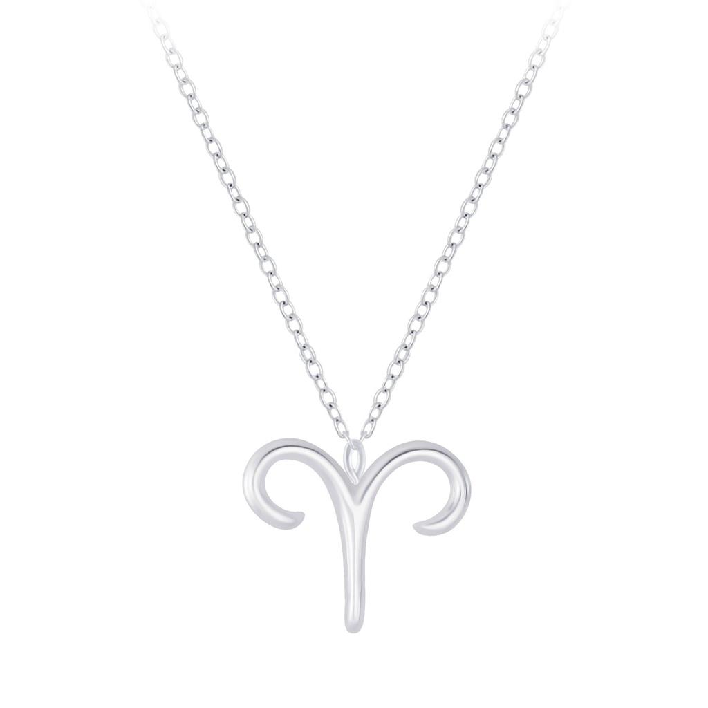 Silver Aries Zodiac Sign Necklace