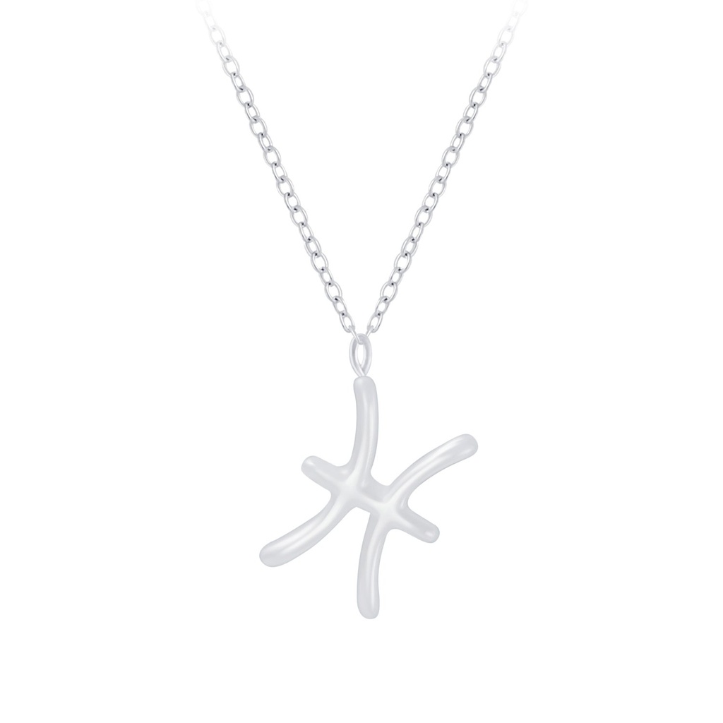 Collier signe du zodiaque Poissons en argent