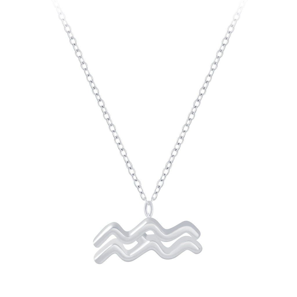 Collier signe du zodiaque Verseau en argent