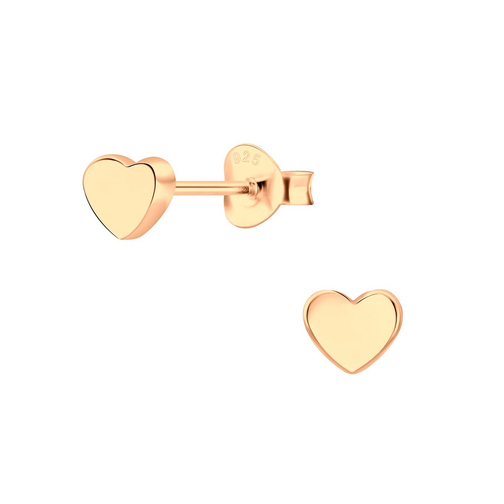 Silver Heart Stud Earrings