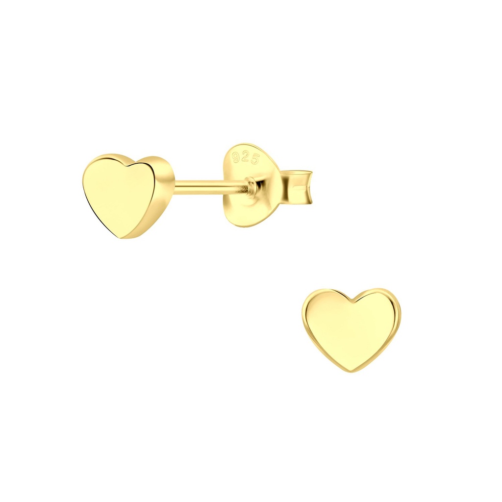 Silver Heart Stud Earrings