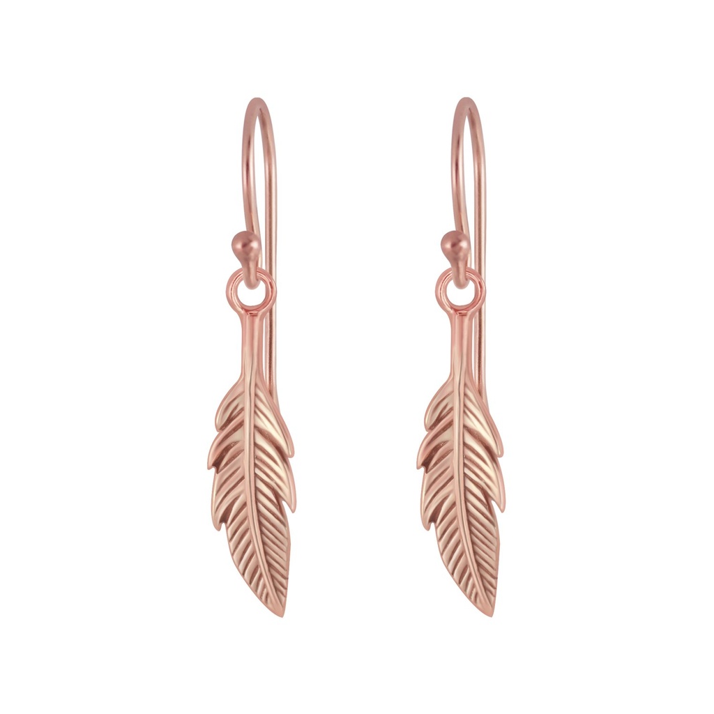 Boucles d'oreilles plume en argent