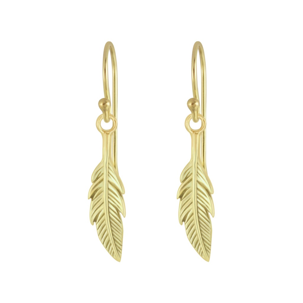 [10008246] Boucles d'oreilles plume en argent
