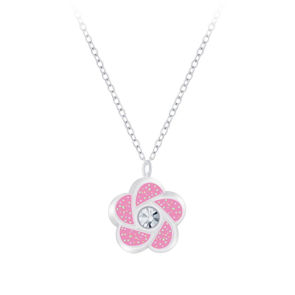 [10009805] Collier fleur en argent