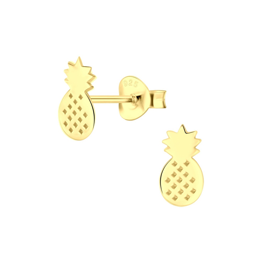 [10006475] Puces d'oreilles ananas en argent