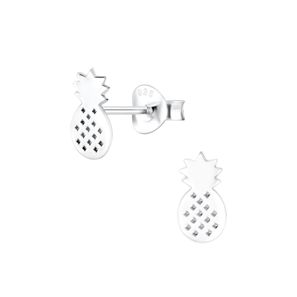 Puces d'oreilles ananas en argent