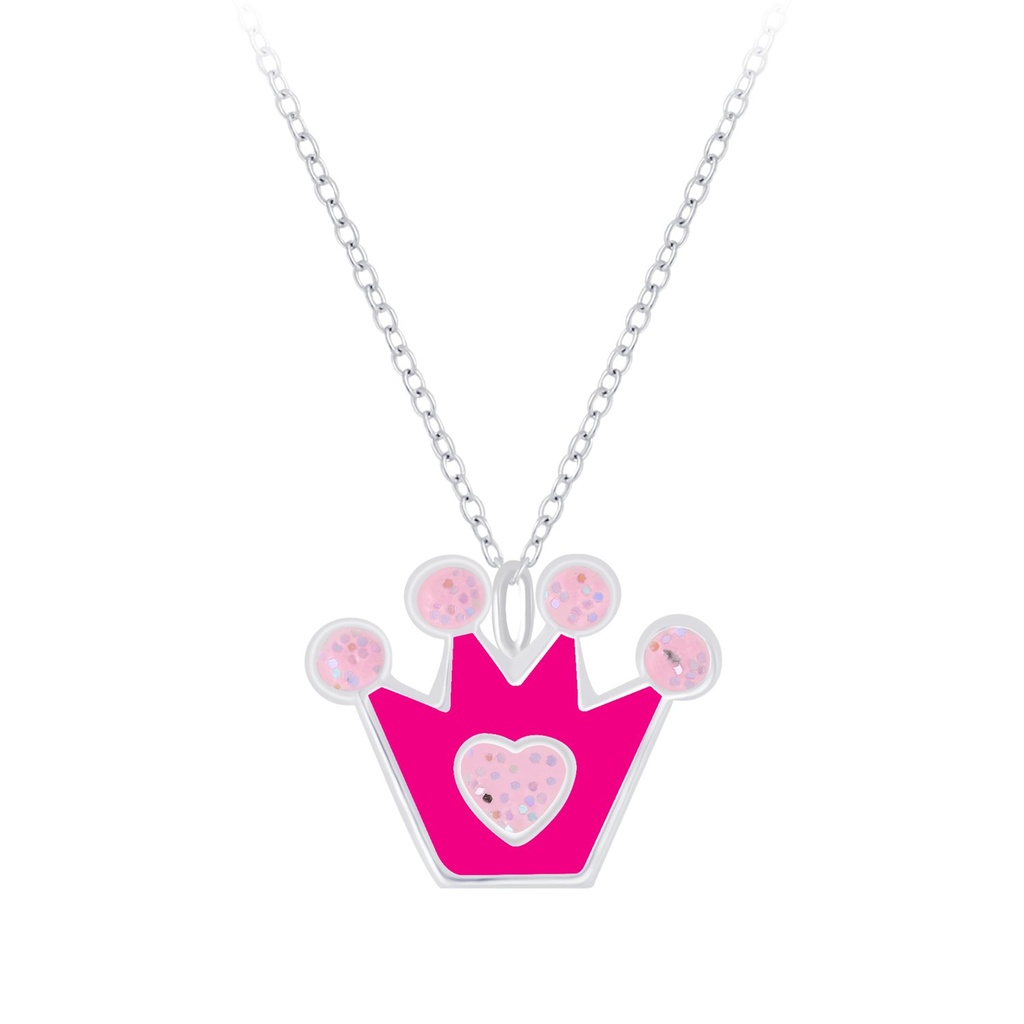 [10009665] Silver Crown Necklace
