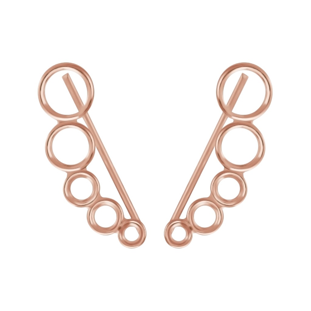 [10009572] Silver Circle Ear Climbers