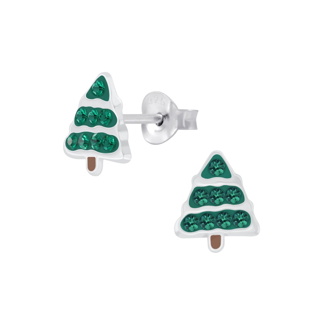 Puces d'oreilles arbre en argent
