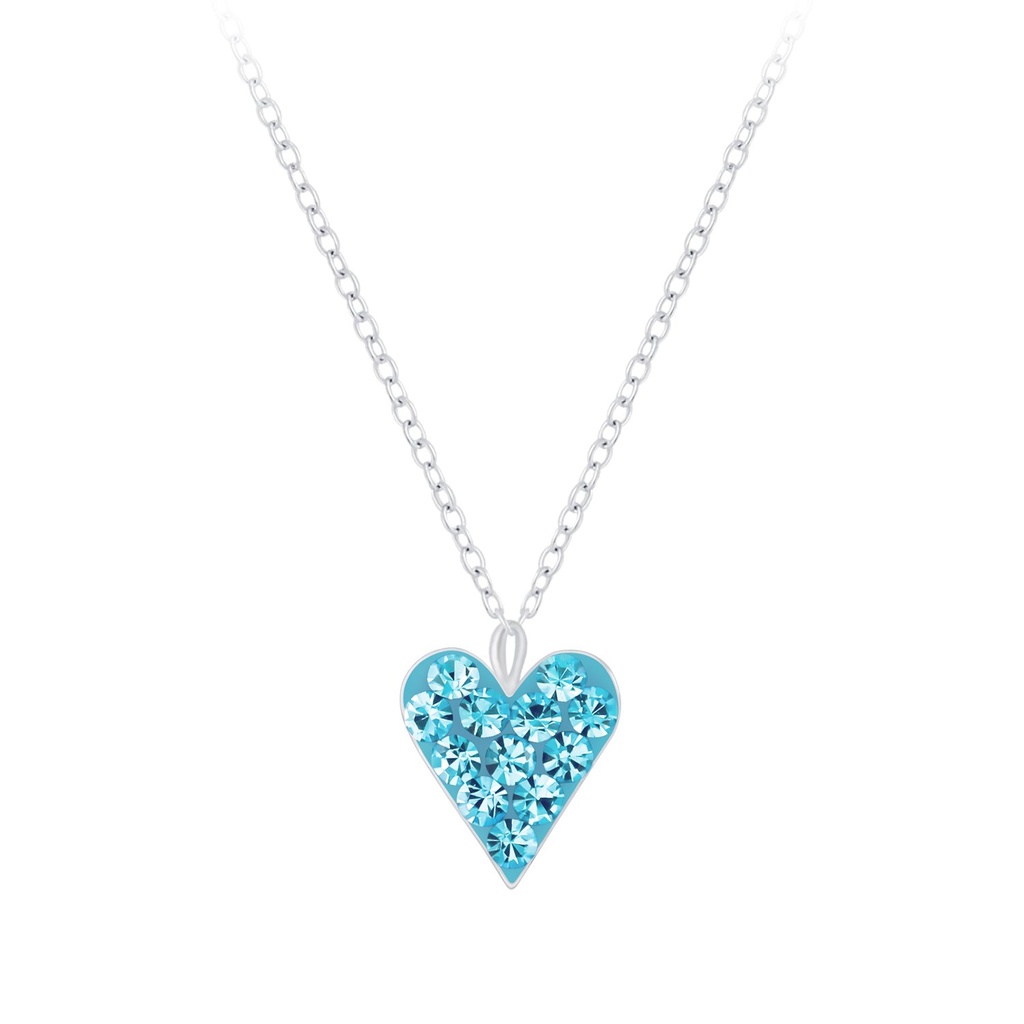 Collier en argent cristal cœur