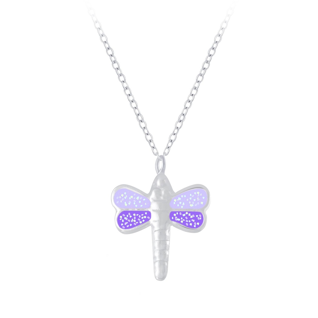 [10009708] Silver Dragonfly Necklace