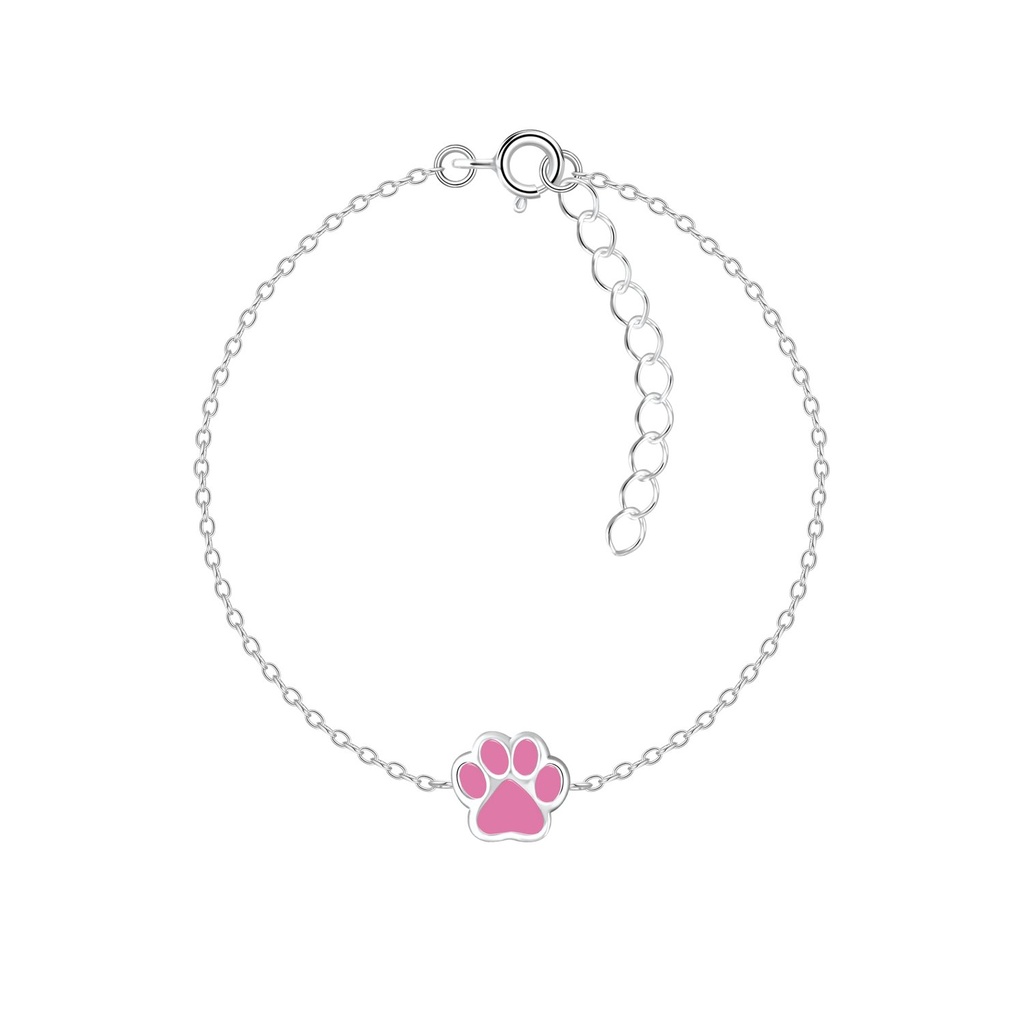 [10009745] Silver Paw Print Bracelet