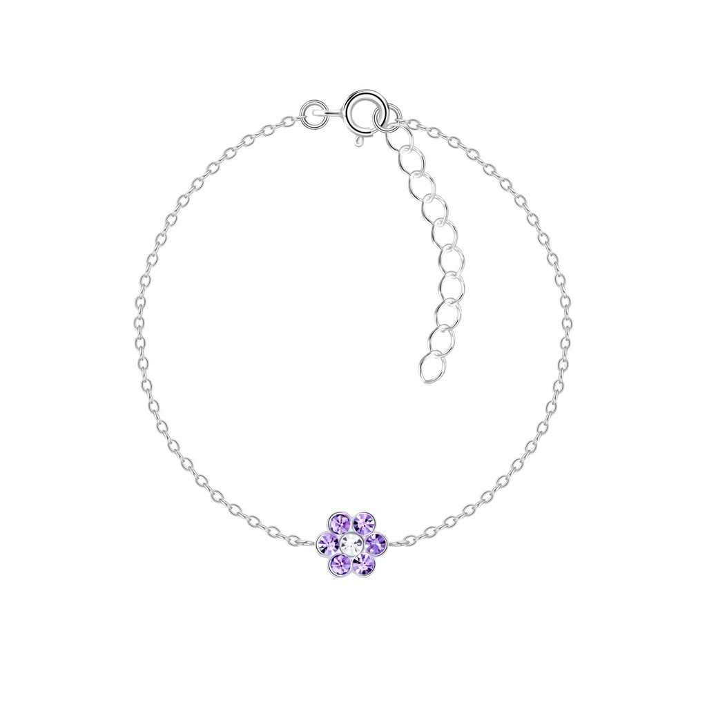 Bracelet fleur en argent