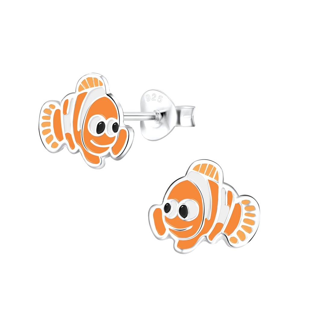 Puces d'oreilles poisson-clown en argent