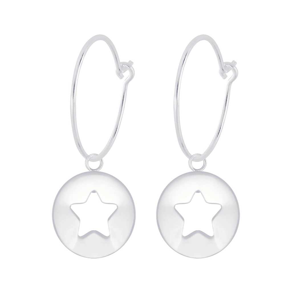 Créoles breloque étoile en argent